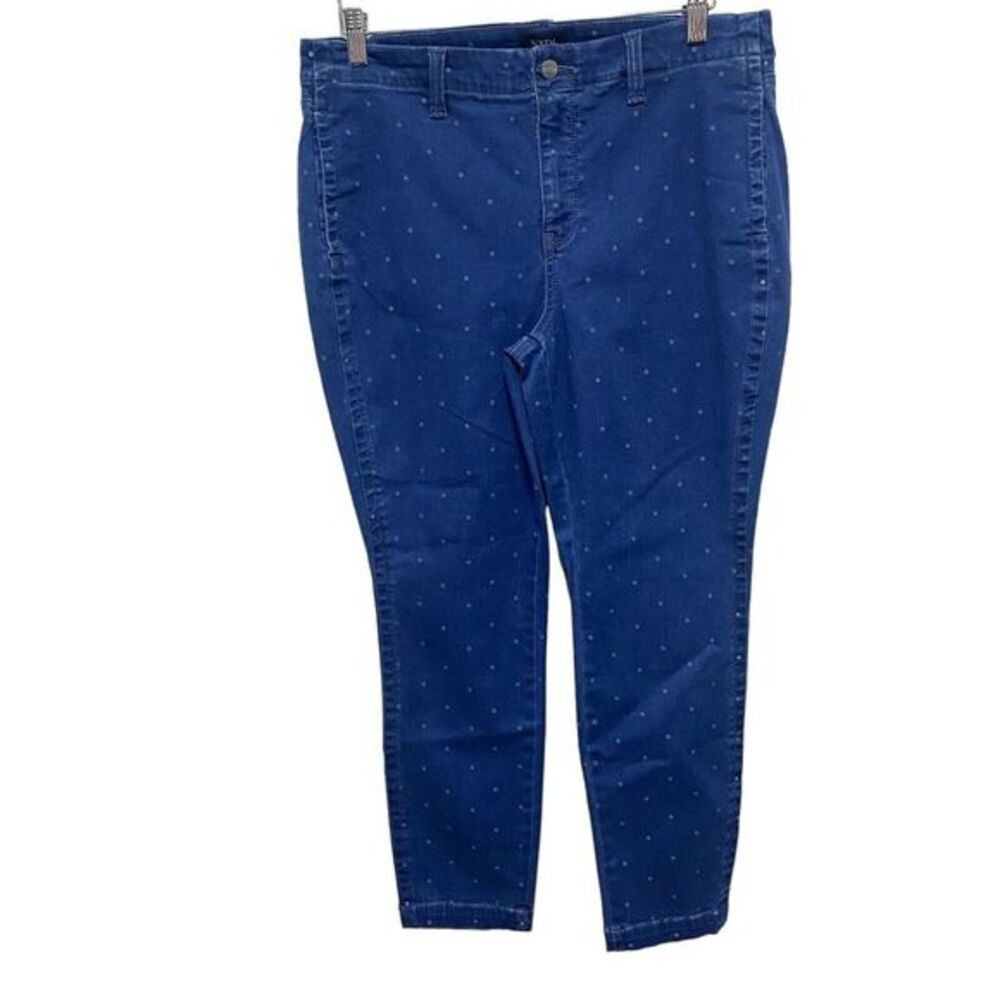 NYDJ Jeans Womens 12‎ Medium Wash Ami Skinny Stretch Mid Rise Polka Dot Ankle